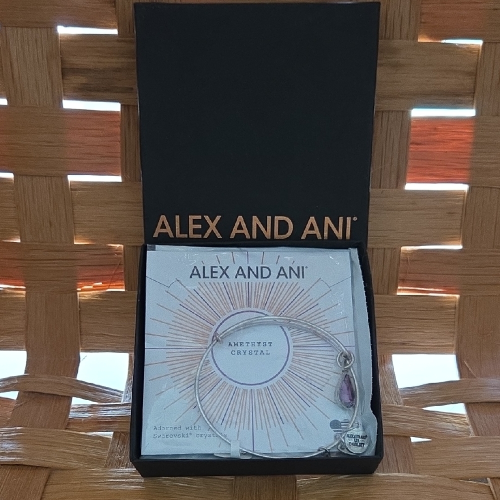 Alex/Ani AMETHYST (FEBRUARY) SWAROVSKI TEARDROP CRYSTAL